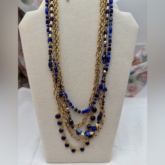 Nina Ricci Beautiful Blues Strands Necklace - Picture 1 of 4